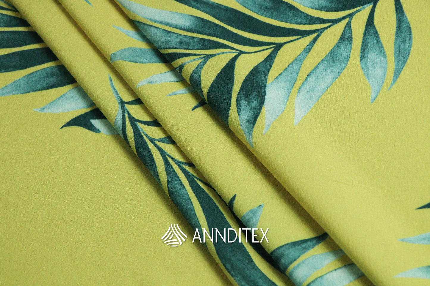 Licra Crush Moda Estampada Hojas Palma Verde | ANNDITEX