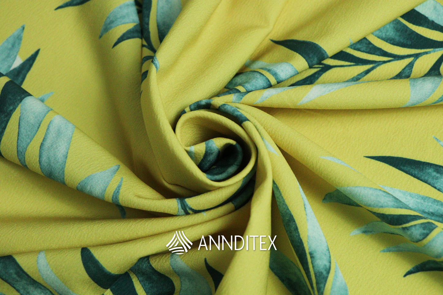 Licra Crush Moda Estampada Hojas Palma Verde | ANNDITEX