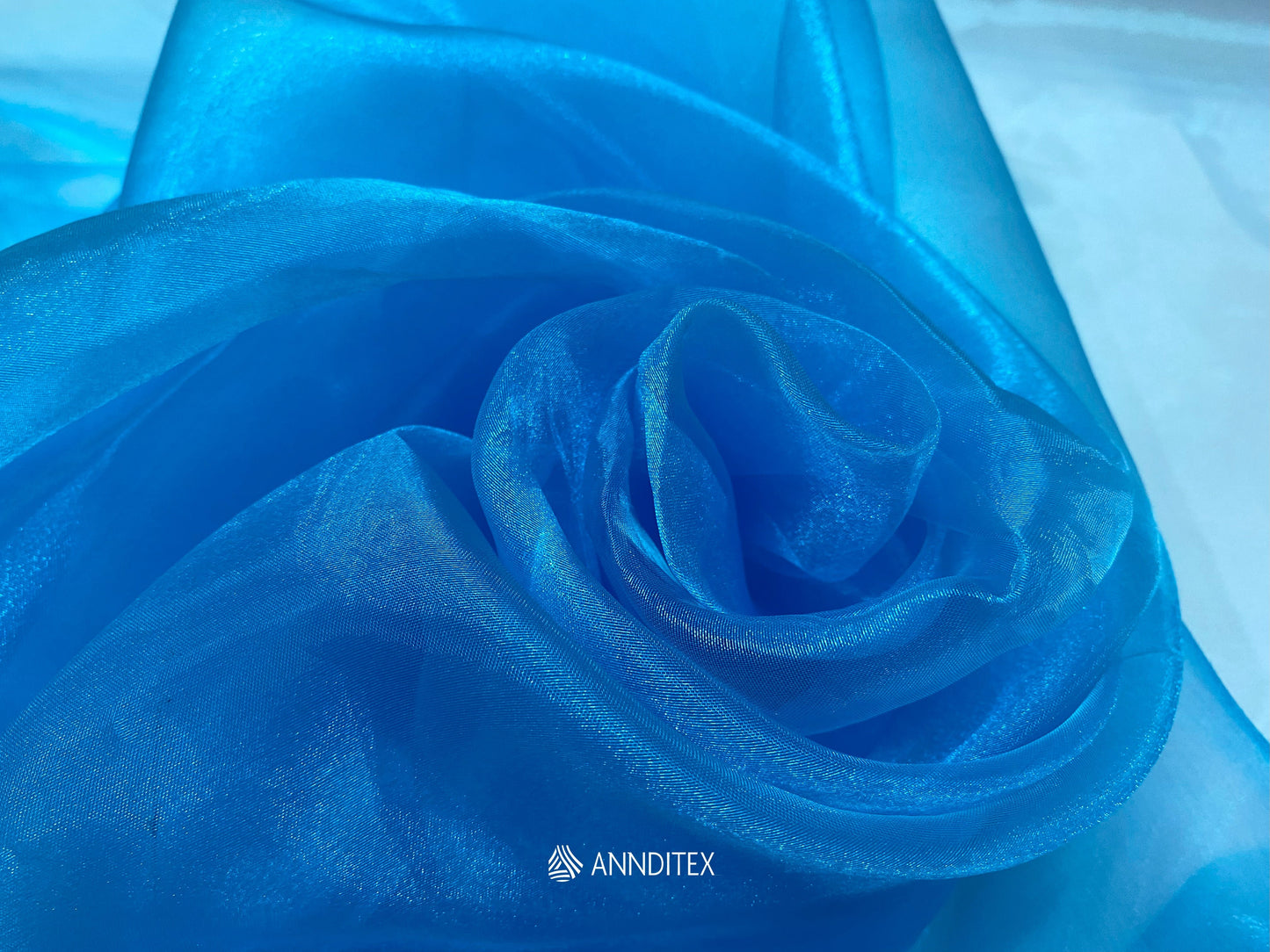 Organza Espejo Azul Turquesa