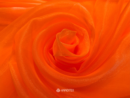 Organza Espejo Neón Naranja