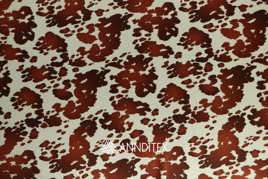 Satín Moda Estampada Vaca Difuminado Café