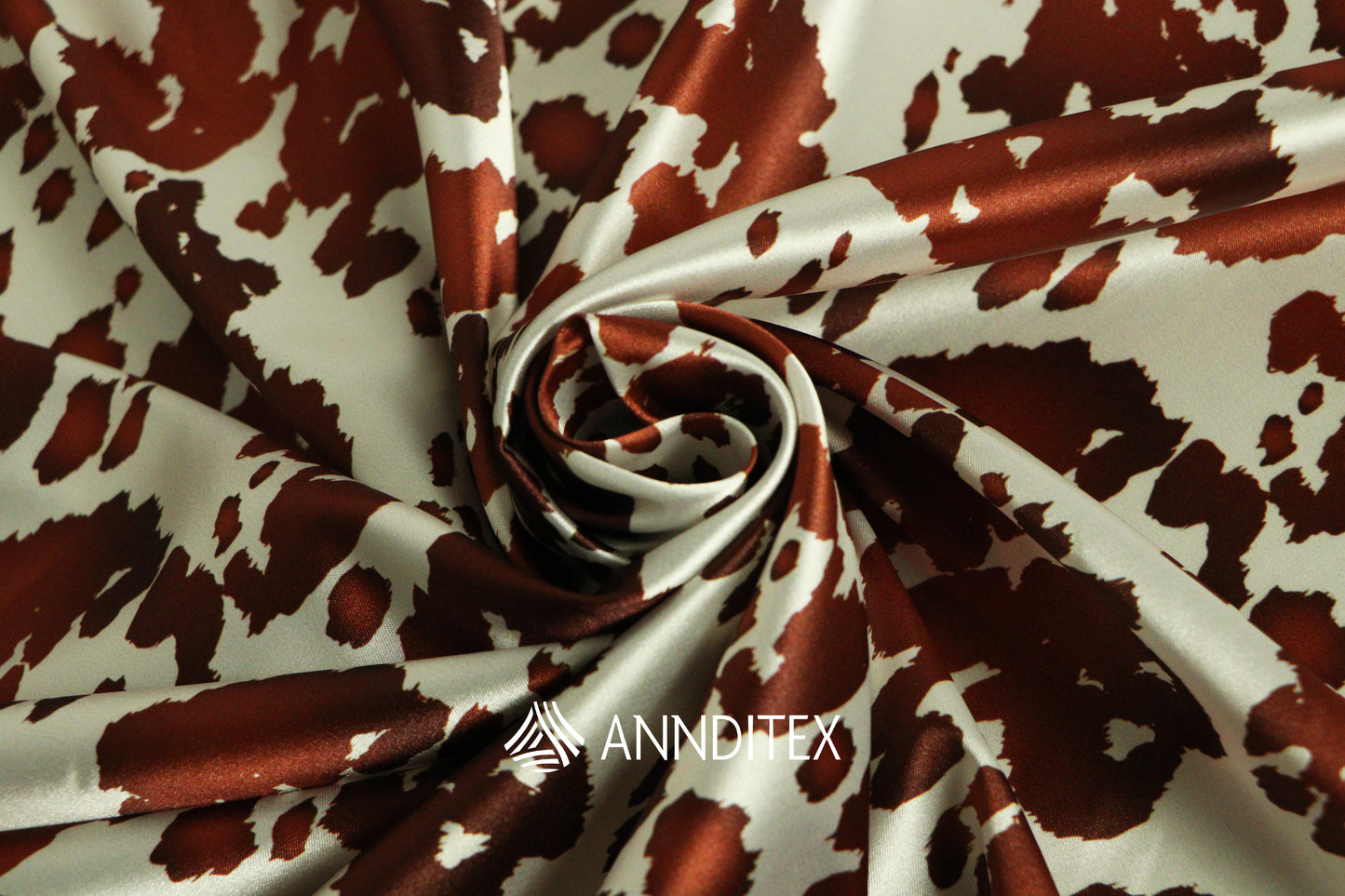 Satín Moda Estampada Vaca Difuminado Café