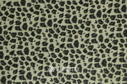 Satín Moda Estampada Leopardo Verde Mini
