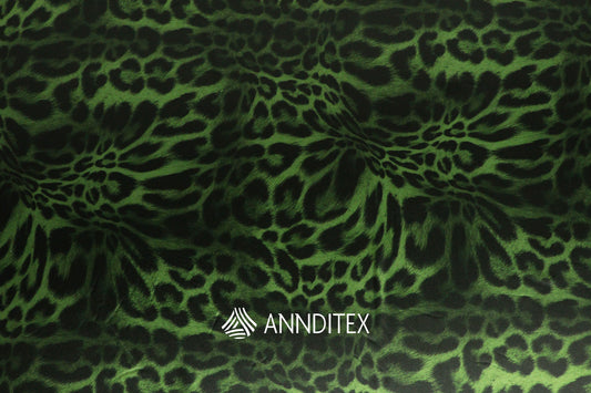 Satín Moda Estampada Leopardo Verde
